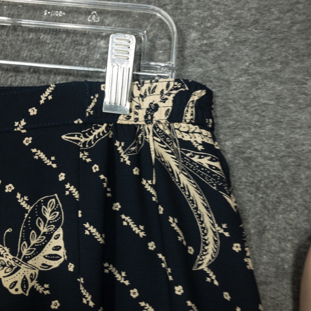 Emma James Liz Claiborne Skirt Women's 12 Black Floral A-Line Midi Polyester - Picture 10 of 11